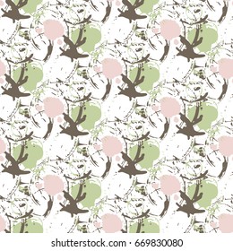 Seamless Pattern Tree Colorful Ornament Design Vector Illustration