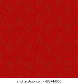 Seamless pattern tree doodle vector illustration for wrapping paper design