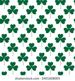 Seamless pattern of tree leaf clover. Color drawn design concept for backdrop or wallpaper and other