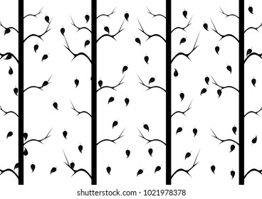 Seamless pattern with Tree and Leaves.