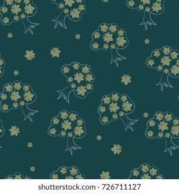 seamless pattern. tree with maple leaves on a green background