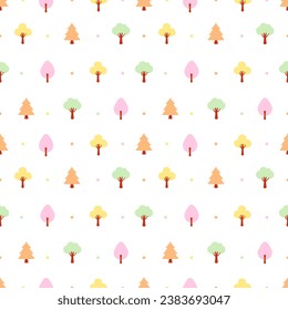 Patrón inexorable de árboles y plantas, color pastel, fondo para el diseño, decoración, impresión