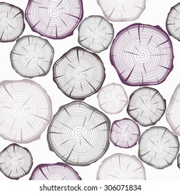 Seamless pattern with tree rings. Vector EPS8 background