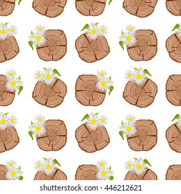 Seamless Pattern with Tree Rings.Vector Illustration