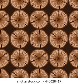 Seamless Pattern with Tree Rings.Vector Illustration