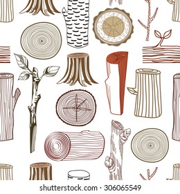 Seamless pattern with tree trunks. Wood. Graphics for your design. Background. Ecology. Forest.