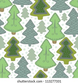 Seamless pattern with trees