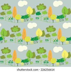 seamless pattern with trees 