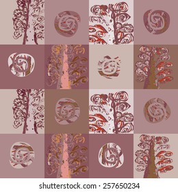 Seamless pattern with trees