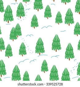 Seamless pattern with trees.