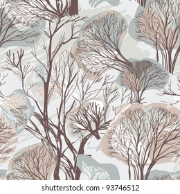 Seamless pattern with trees