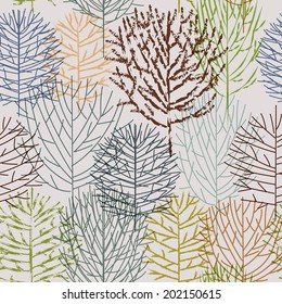 Seamless pattern with trees background