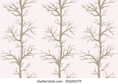 Seamless pattern of trees and branches. Vector illustration