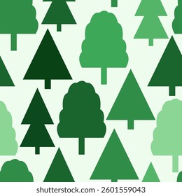 A seamless pattern with trees. Green trees background. A forest simple illustration. environment background.