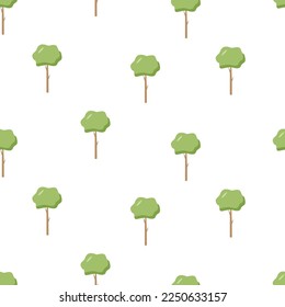 Seamless Pattern trees with a green crown, vector illustration of a tree icon.