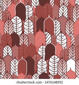 Seamless pattern with trees or leaves. Hand draw texture. Vector stock illustration, EPS10