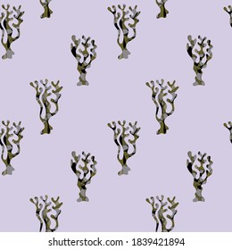 Seamless pattern. Trees, a magical forest with abstract stained glass patterns . Vector design for fabric, paper