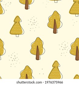
seamless pattern with trees in the Scandinavian style. suitable for design of fabric, textile, wrapping paper, wallpaper