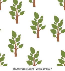 Seamless pattern with trees, trendy forest.
Template for textile, wallpaper, packaging, cover