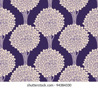 Seamless pattern with trees. Vector illustration