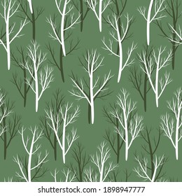 Seamless pattern Trees without leaves. Vector stock illustration eps10.