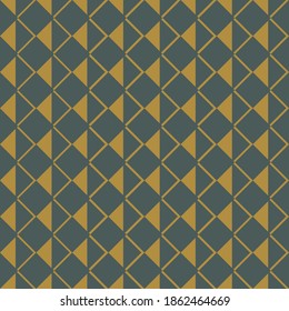 Seamless pattern in trend colors. With abstract figures from squares, triangles and rhombuses. Graphic modern print. Simple vector texture.