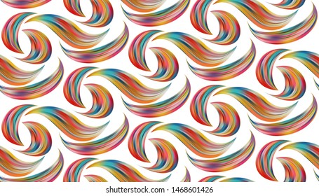 Seamless pattern trendy colorful brush strokes. Rounded forms. Colorful summer background for print or web design.