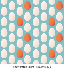 Seamless pattern in trendy colors for Easter with eggs