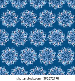 Seamless pattern in trendy colors: pink quartz, calm, blue snorkel.