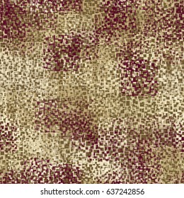 Seamless pattern. Trendy digital camouflage. Beige, khaki, red-purple.