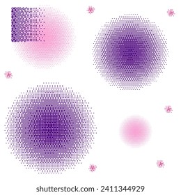 Seamless pattern with trendy Geometric shapes in Pixel style. Pixel art wallpaper print. Vector illustration can used fabric, t-shirt and bed linen print 