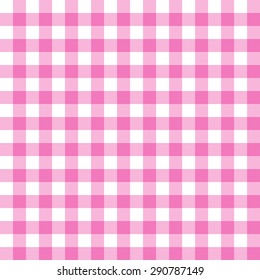 Seamless pattern with trendy stylish cell Gingham, pink and white