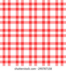 Seamless pattern with trendy stylish cell Gingham, Red and white