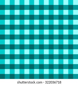 Seamless pattern with trendy stylish cell Gingham from dark to light blue aquamarine color