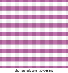 Seamless pattern with trendy stylish cell Gingham, volume strips of cells. The two shades of trendy color bright pink purple bodacious and light gray to white.