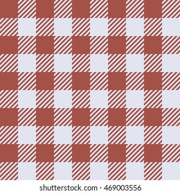 Seamless pattern with trendy stylish cell Gingham, Red and white.