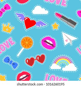 seamless pattern with trendy symbols