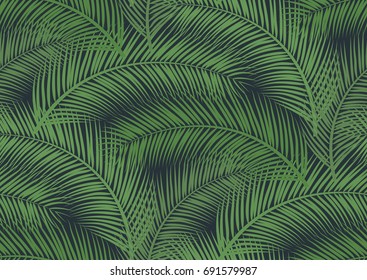 Seamless pattern with trendy tropical summer motifs, exotic leaves and plants. For fabric, wallpapers, web page backgrounds, surface textures, textile.