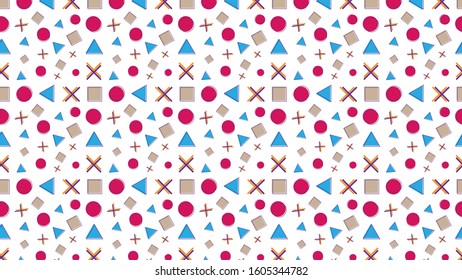 Seamless Pattern - Triangel, Circle, Cross & Square