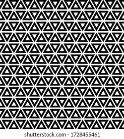 Seamless pattern triangle. Black and white abstract background. Retro vintage design style.