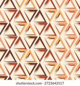 Padrão contínuo com impressão de arte decorativa triangular. Fundo de mosaico em arco-íris poligonal. Ilustração vetorial abstrata. Gráfico triangular Design geométrico padrão simples para tecido, papel de parede.