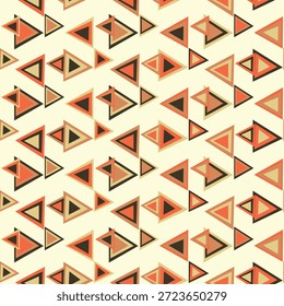 Padrão contínuo com impressão de arte decorativa triangular. Fundo de mosaico em arco-íris poligonal. Ilustração vetorial abstrata. Gráfico triangular Design geométrico padrão simples para tecido, papel de parede.