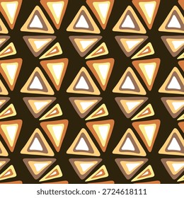 Padrão contínuo com impressão de arte decorativa triangular. Fundo de mosaico em arco-íris poligonal. Ilustração vetorial abstrata. Gráfico triangular Design geométrico padrão simples para tecido, papel de parede.