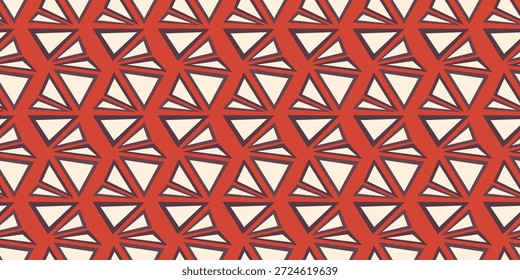 Padrão contínuo com impressão de arte decorativa triangular. Fundo de mosaico em arco-íris poligonal. Ilustração vetorial abstrata. Gráfico triangular Design geométrico padrão simples para tecido, papel de parede.