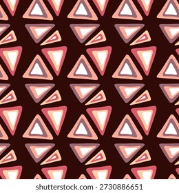 Seamless pattern with triangle decoranive art print. Polygonal rainbow mosaic background. Abstract vector illustration. Triangular graphic Simple pattern geometric design for fabric, wallpaper.