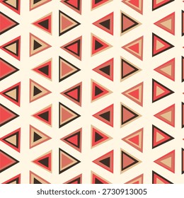 Seamless pattern with triangle decoranive art print. Polygonal rainbow mosaic background. Abstract vector illustration. Triangular graphic Simple pattern geometric design for fabric, wallpaper.