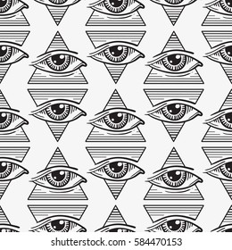 seamless pattern in the triangle of the eyes