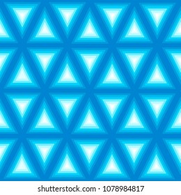 Seamless pattern of triangle shape figure. Blue background. Vector illustration.