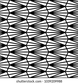 Seamless pattern with triangle shapes. Interlocking triangles tessellation background. Image with repeated triangular figures. Modern japanese motif. Grid wallpaper. Digital paper for print. Vector.