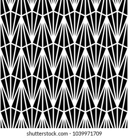 Seamless pattern with triangle shapes. Interlocking triangles tessellation background. Image with repeated triangular figures. Modern japanese motif. Grid wallpaper. Digital paper for print. Vector.